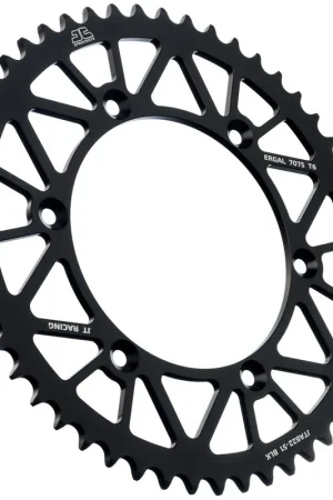 Beperkte Voorraad JT SPROCKETS - REAR RACELITE ALU 51T BLACK, 520 - Sprockets - Lichtgewicht Aluminium